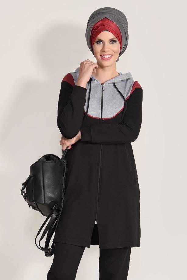 Vêtements hijab  2-PIECE ZIPPED TRACKSUIT T 6918 - TRENDTESETTÜR