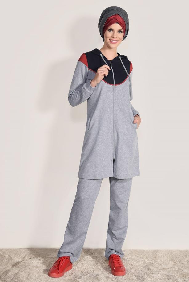 Vêtements hijab  2-PIECE ZIPPED TRACKSUIT T 6918 - TRENDTESETTÜR