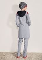Hijab clothing GREY 2-PIECE ZIPPED TRACKSUIT T 6918
