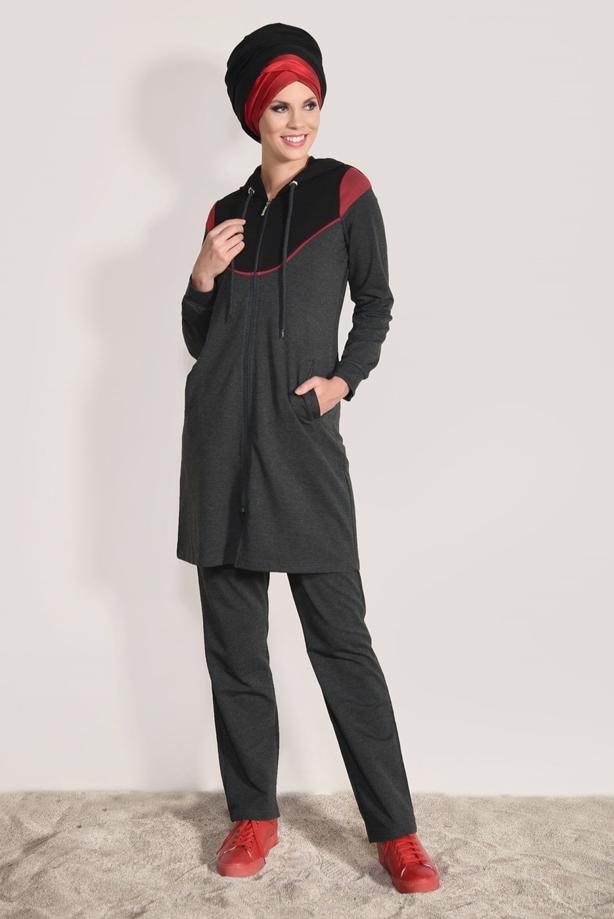 Vêtements hijab  2-PIECE ZIPPED TRACKSUIT T 6918 - TRENDTESETTÜR