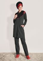 Tesettür giyim GRİ KAPÜŞONLU FERMUARLI 2&prime;Lİ EŞOFMAN TAKIM  6918