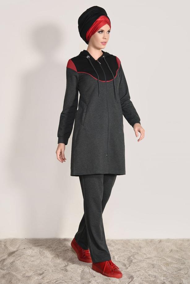 Vêtements hijab  2-PIECE ZIPPED TRACKSUIT T 6918 - TRENDTESETTÜR