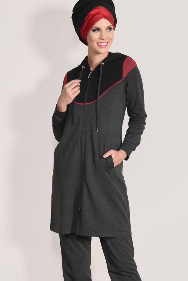 Vêtements hijab  2-PIECE ZIPPED TRACKSUIT T 6918 - TRENDTESETTÜR