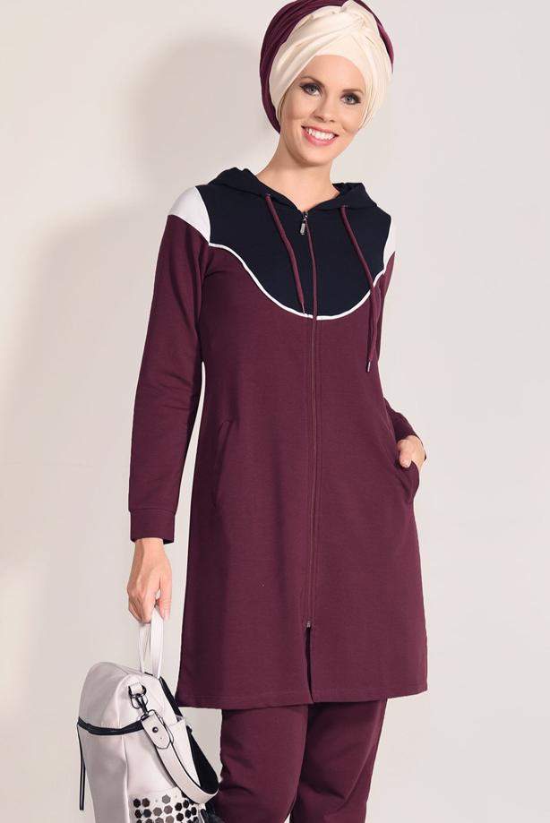 Vêtements hijab  2-PIECE ZIPPED TRACKSUIT T 6918 - TRENDTESETTÜR
