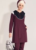 Vêtements hijab ROUGE BORDEAUX SURVÊTEMENT ZIPPÉ 2 PIÈCES T 6918 