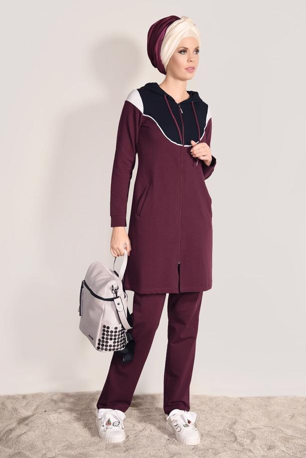 Vêtements hijab  2-PIECE ZIPPED TRACKSUIT T 6918 - TRENDTESETTÜR