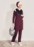 Vêtements hijab ROUGE BORDEAUX SURVÊTEMENT ZIPPÉ 2 PIÈCES T 6918 