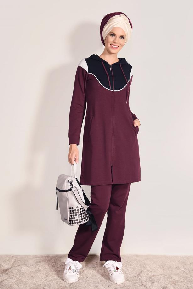 Vêtements hijab  2-PIECE ZIPPED TRACKSUIT T 6918 - TRENDTESETTÜR