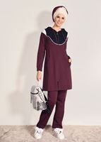Vêtements hijab ROUGE BORDEAUX SURVÊTEMENT ZIPPÉ 2 PIÈCES T 6918 