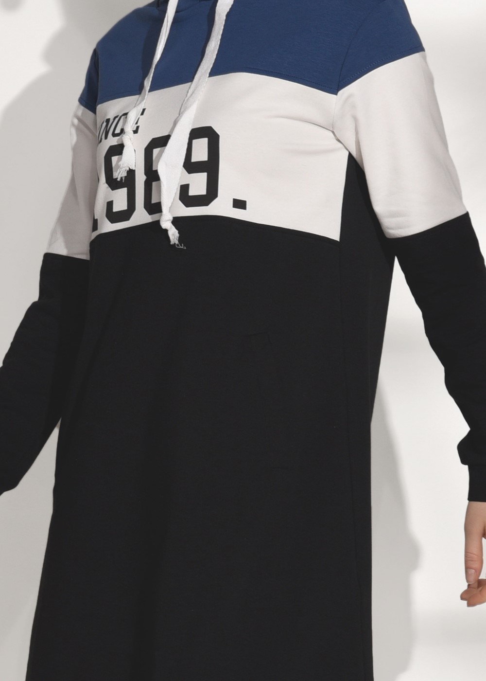 Hijab clothing BLACK PRINT DETAILED TRACKSUIT T 7308 