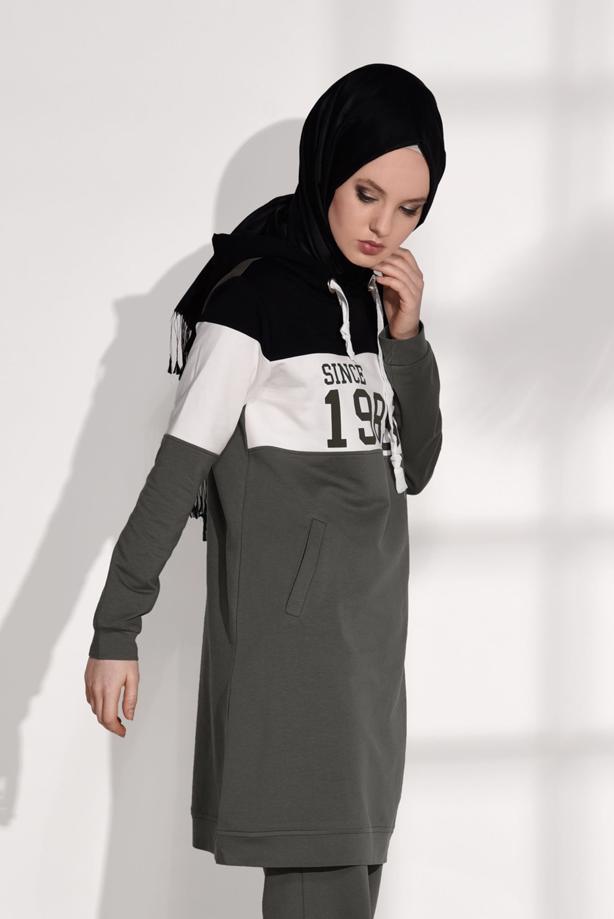 Vêtements hijab  PRINT DETAILED TRACKSUIT T 7308  - TRENDTESETTÜR