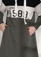 Hijab clothing KHAKI PRINT DETAILED TRACKSUIT T 7308 