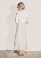 Tesettür giyim BEJ DANTEL DETAYLI JAKAR ETEK 6068-1