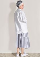 Vêtements hijab BLANC JUPE À RAYURES 20082-2