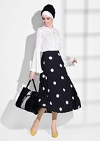 Vêtements hijab NOIR JUPE PLISSÉE À POIS 4420-1