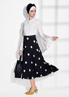 Vêtements hijab NOIR JUPE PLISSÉE À POIS 4420-1