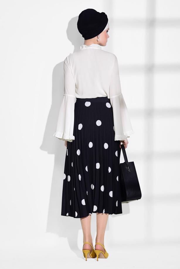 Vêtements hijab  SPOTTED PLEATED SKIRT 4420-1  - TRENDTESETTÜR