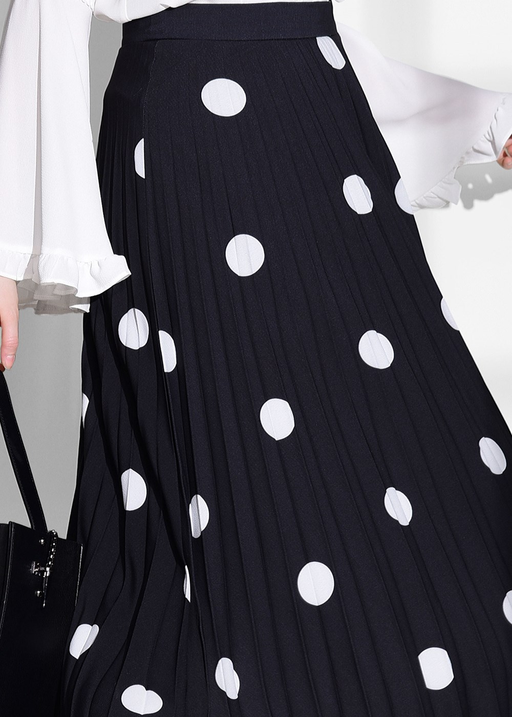 Vêtements hijab NOIR JUPE PLISSÉE À POIS 4420-1