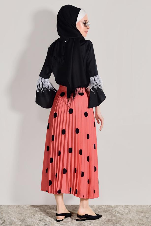 Vêtements hijab  SPOTTED PLEATED SKIRT 4420-1  - TRENDTESETTÜR