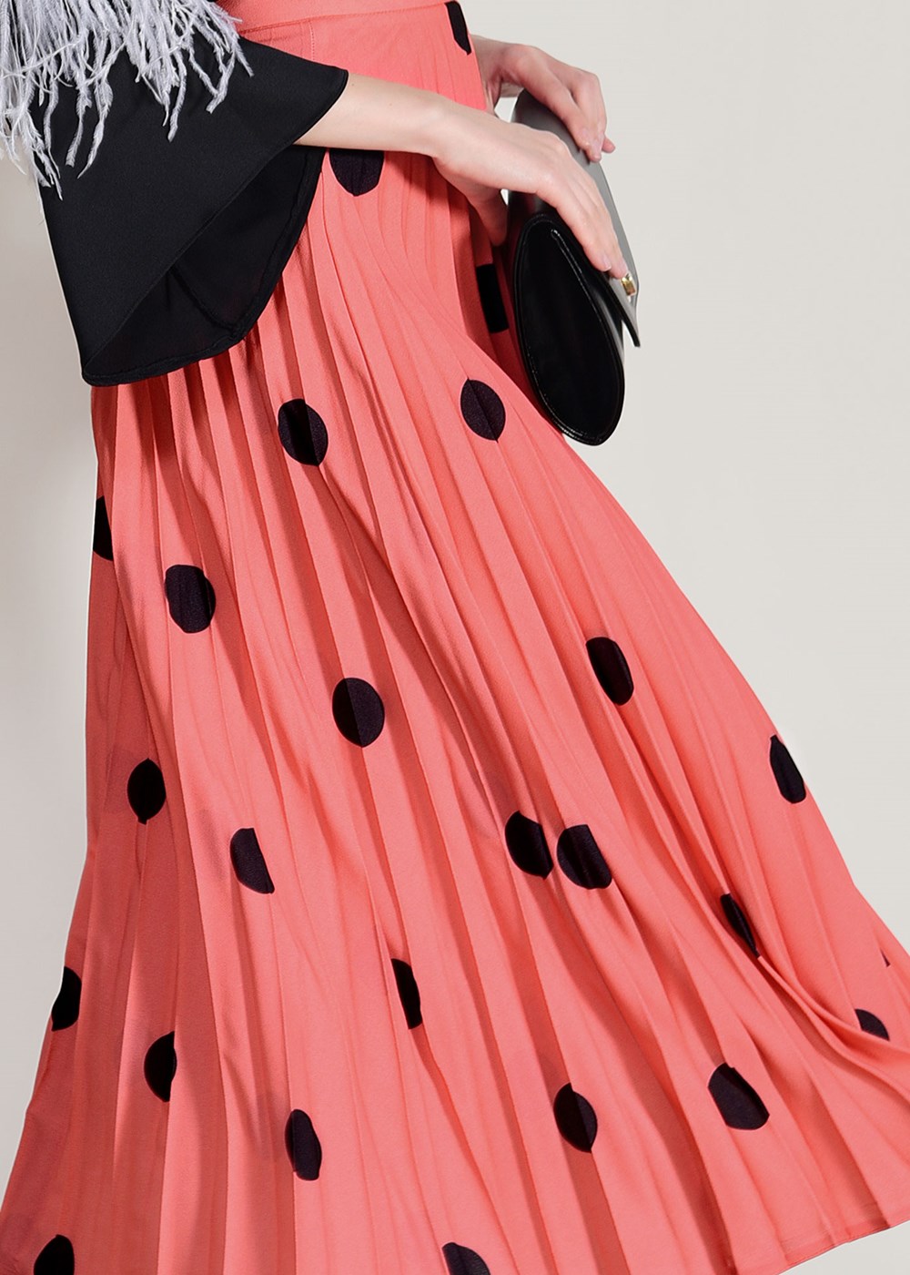 Vêtements hijab ORANGE JUPE PLISSÉE À POIS 4420-1