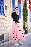 Vêtements hijab POUDRE JUPE PLISSÉE À POIS 4420-1