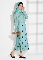 Hijab clothing GREEN SPOTTED PLEATED SKIRT 4420-1 