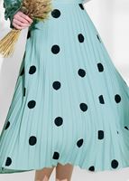 Hijab clothing GREEN SPOTTED PLEATED SKIRT 4420-1 