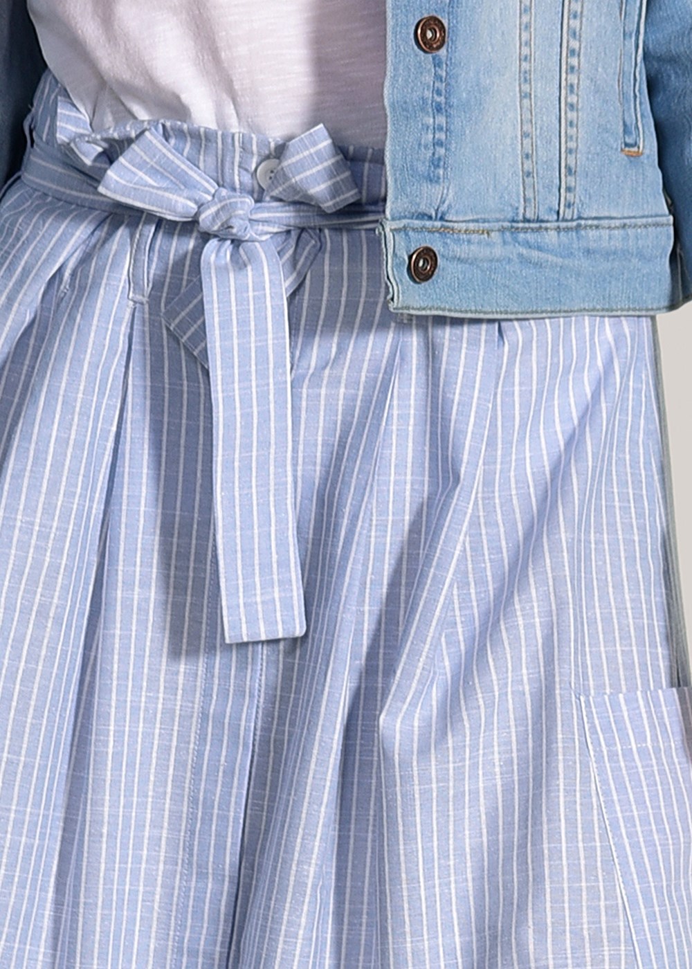 Vêtements hijab BLEU JUPE DÉTAILLÉE À RAYURES 20082