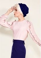 Tesettür giyim LACİVERT ÖNDEN ÇITÇITLI BELİ KEMERLİ ETEK 67061 