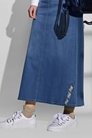 Tesettür giyim LACİVERT T 0131 Telvin-İşleme Detaylı Denim Etek