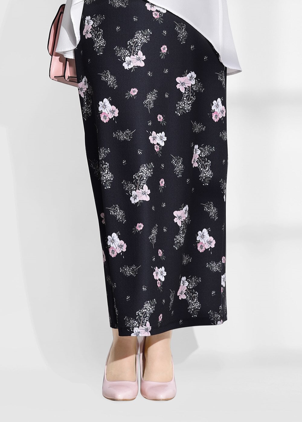 Hijab clothing BLACK FLORAL SKIRT T 529 