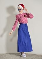 Tesettür giyim LACİVERT SPOR KESİM DENİM ETEK 1002