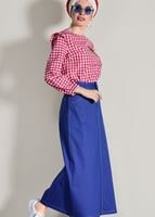 Tesettür giyim LACİVERT SPOR KESİM DENİM ETEK 1002