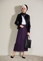 Tesettür giyim MOR ZIMBA DETAYLI SPOR DENİM ETEK 3002