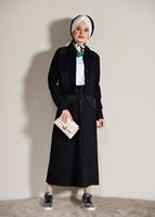 Tesettür giyim SİYAH TAŞ BASKI DETAYLI SPOR ETEK 4002 