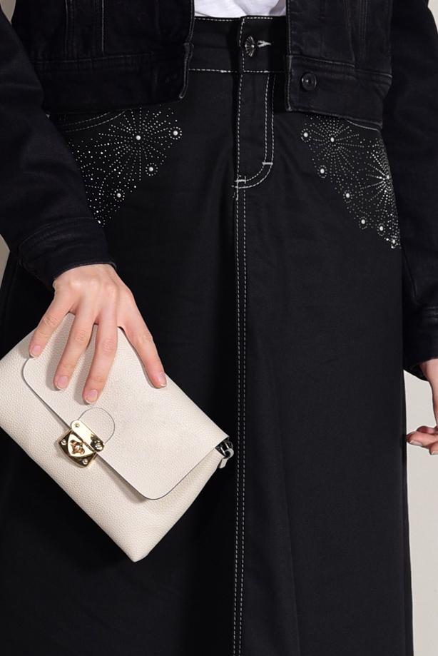 Tesettür giyim  TAŞ BASKI DETAYLI SPOR ETEK 4002  - TRENDTESETTÜR