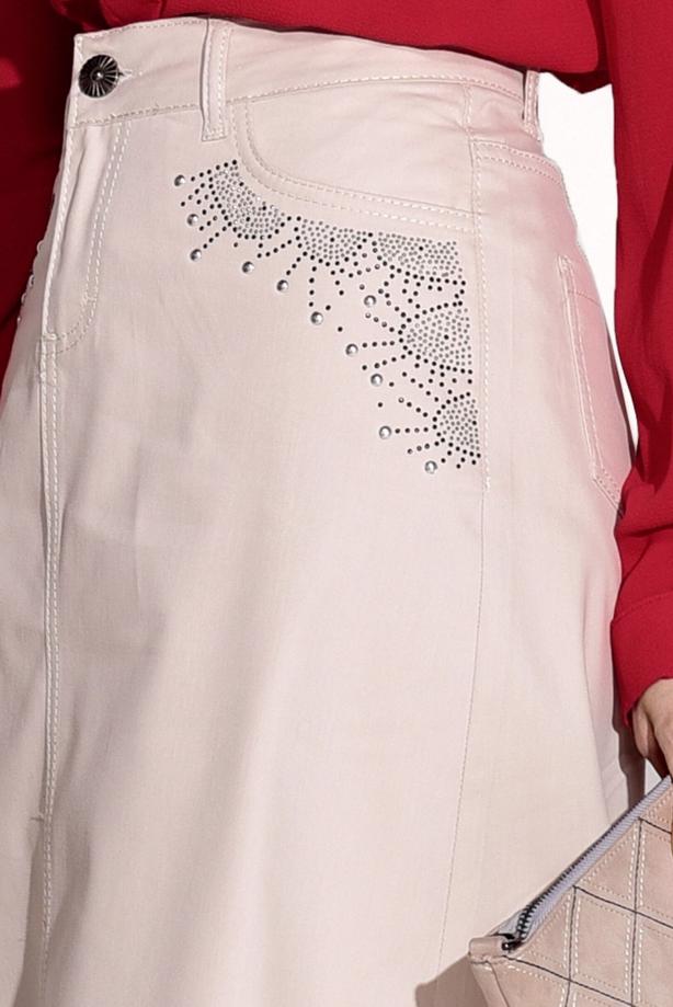 Tesettür giyim  T 4051 Telvin- İşleme Detaylı Spor Etek - TRENDTESETTÜR