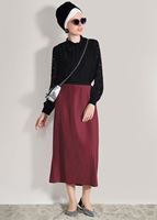 Vêtements hijab ROUGE BORDEAUX JUPE PLISSÉE 4315