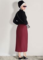 Vêtements hijab ROUGE BORDEAUX JUPE PLISSÉE 4315