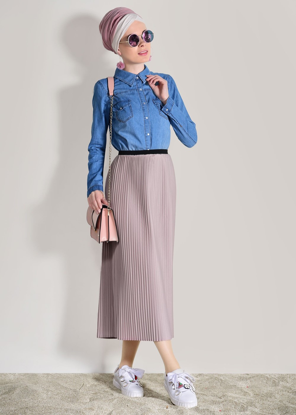 Vêtements hijab POUDRE JUPE PLISSÉE 4315