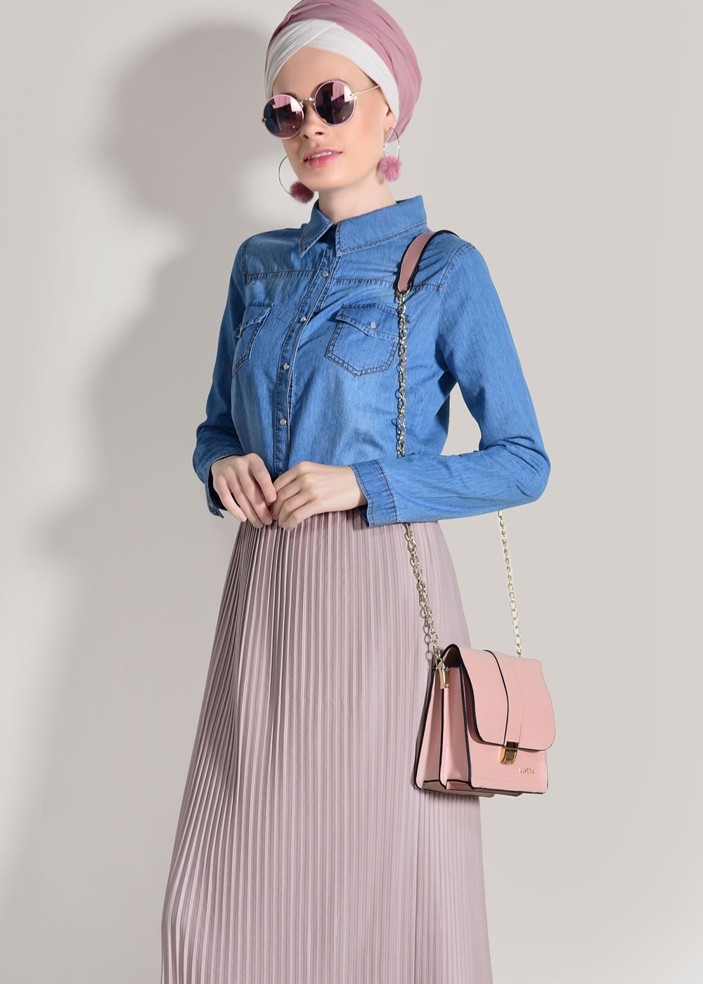 Vêtements hijab POUDRE JUPE PLISSÉE 4315