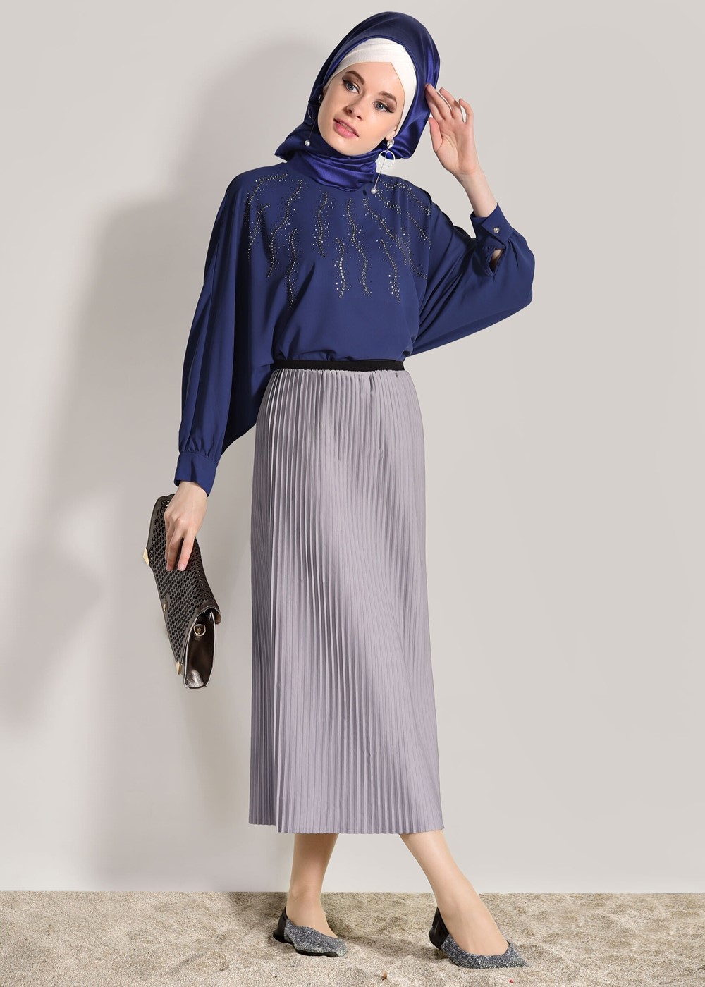 Vêtements hijab BEIGE JUPE PLISSÉE 4315