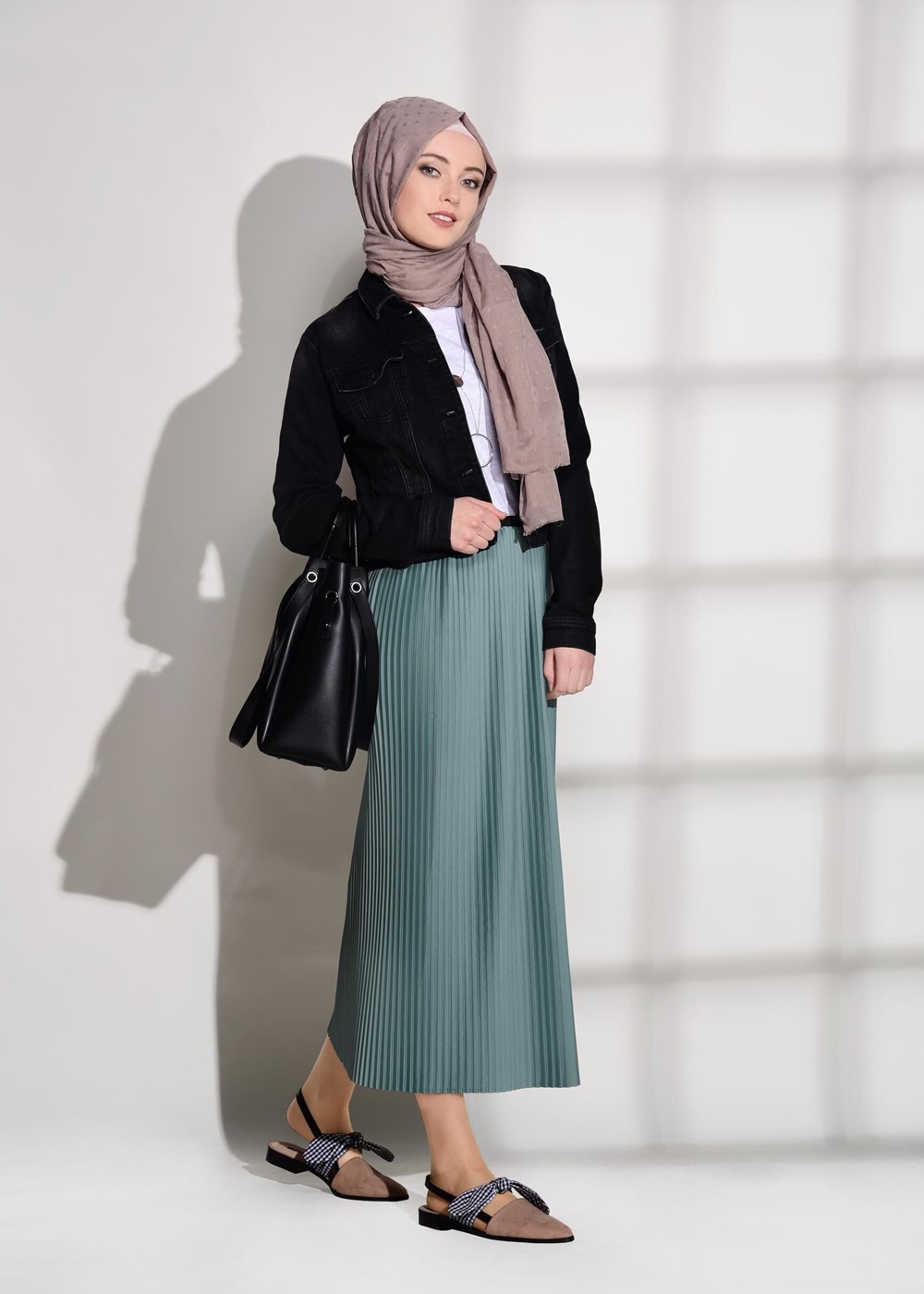 Vêtements hijab VERT JUPE PLISSÉE 4315