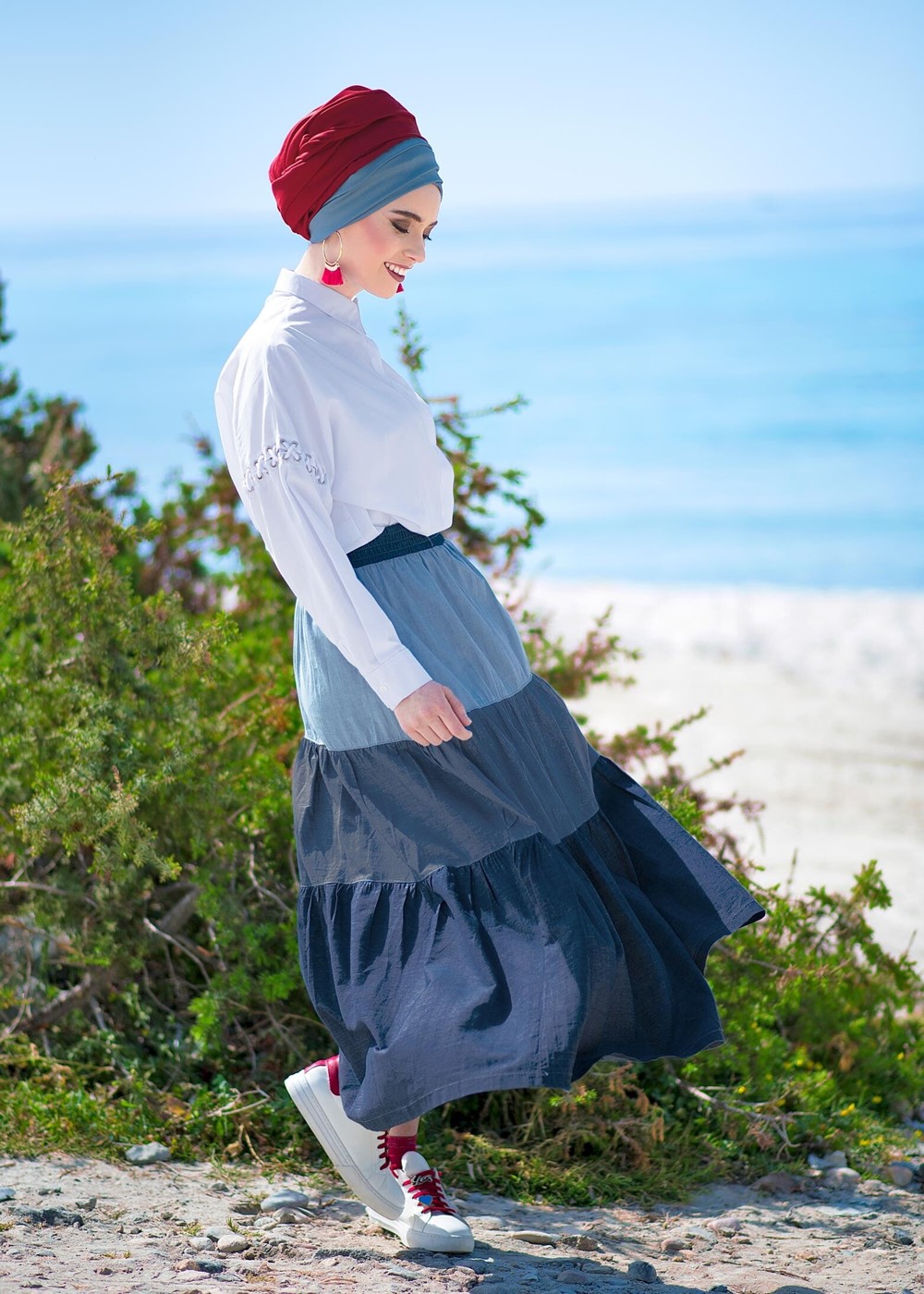 Vêtements hijab BLEU MARINE JUPE SPORT EN DENIM 4345