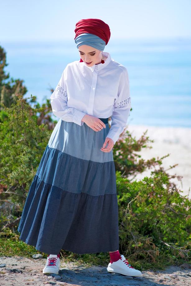 Vêtements hijab  DENIM SPORTS SKIRT 4345  - TRENDTESETTÜR