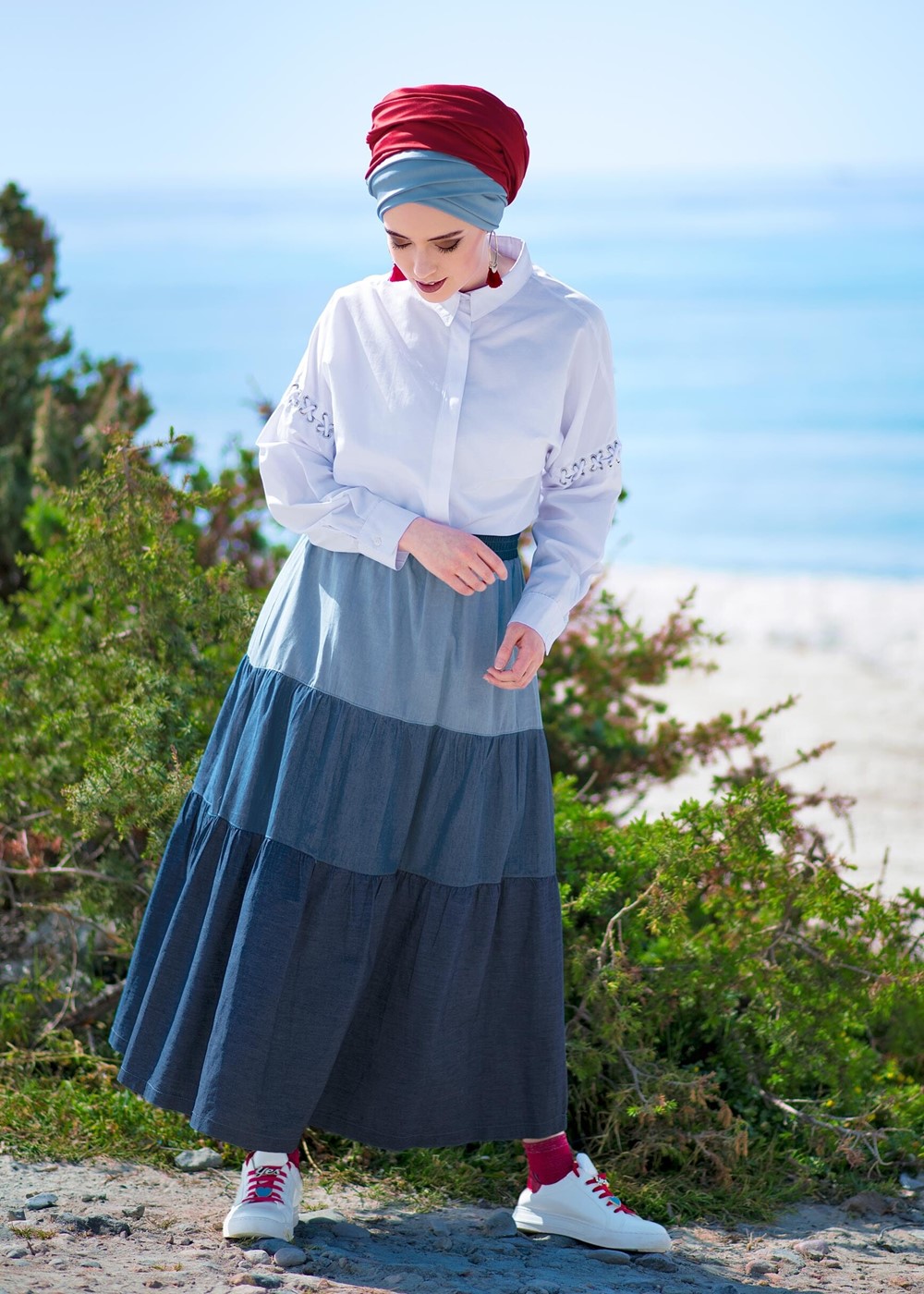 Vêtements hijab BLEU MARINE JUPE SPORT EN DENIM 4345