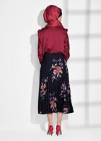 Vêtements hijab NOIR JUPE PLISSÉE À FLEURS 4420