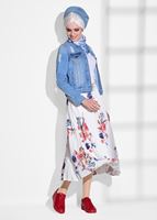 Vêtements hijab CRÈME JUPE PLISSÉE À FLEURS 4420