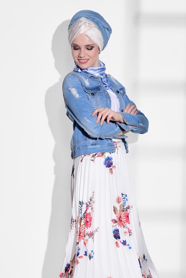 Vêtements hijab  FLORAL PLEATED SKIRT 4420  - TRENDTESETTÜR