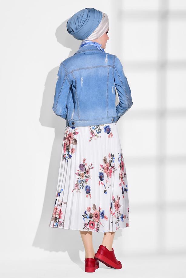 Vêtements hijab  FLORAL PLEATED SKIRT 4420  - TRENDTESETTÜR